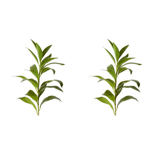2PK E Style Lily Leaf Spray Realistic Artificial Flower Green 32x24x100cm