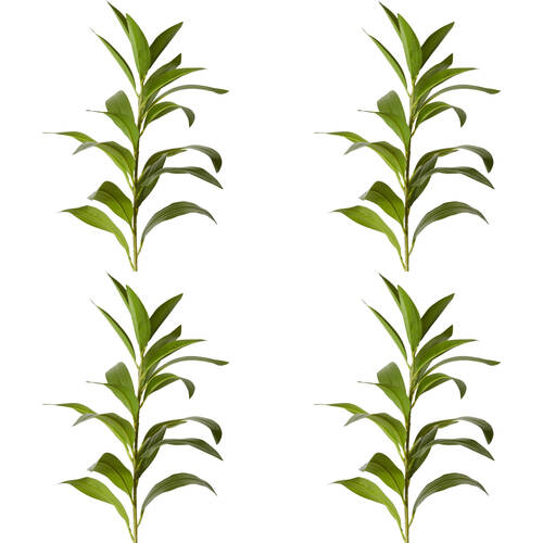 4PK E Style Lily Leaf Spray Realistic Artificial Flower Green 32x24x100cm