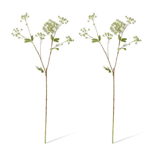 2PK E Style Angelica Garden Seeding Spray Realistic Artificial Flower Grey 87cm