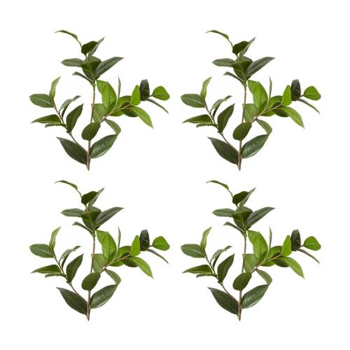 4PK E Style Camellia Leaf Spray Realistic Artificial Flower Green 28x28x84cm