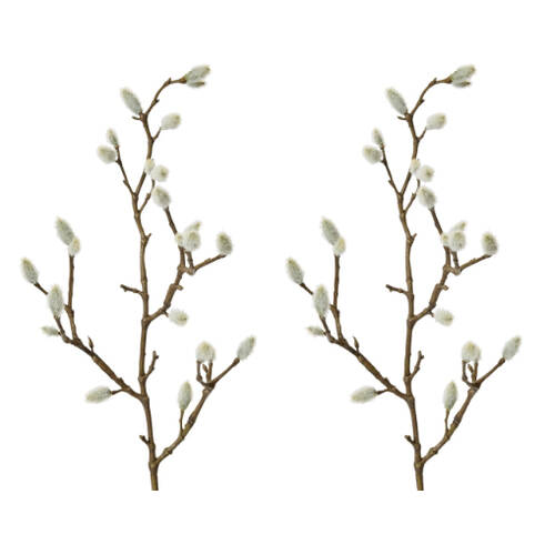 2PK E Style Magnolia Bud Spray Realistic Artificial Flower Natural Small 53cm