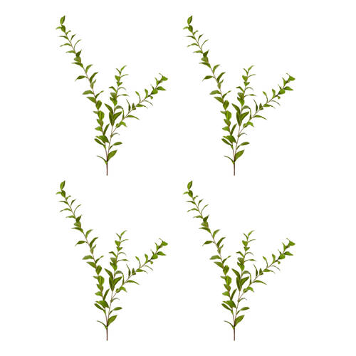 4PK E Style Laurel Leaf Spray Realistic Artificial Flower Plastic Green 140cm