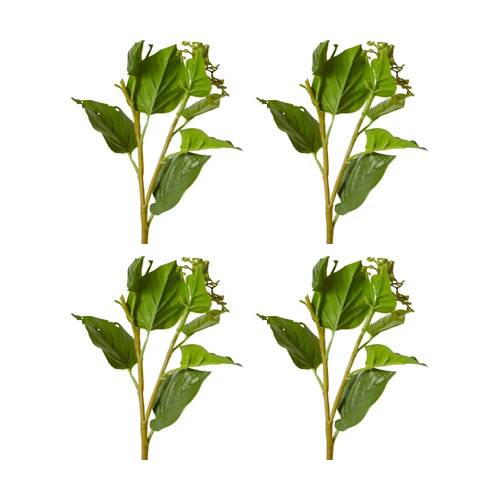 4PK E Style Lilac Seed Spray Realistic Artificial Flower Plastic Green 67cm