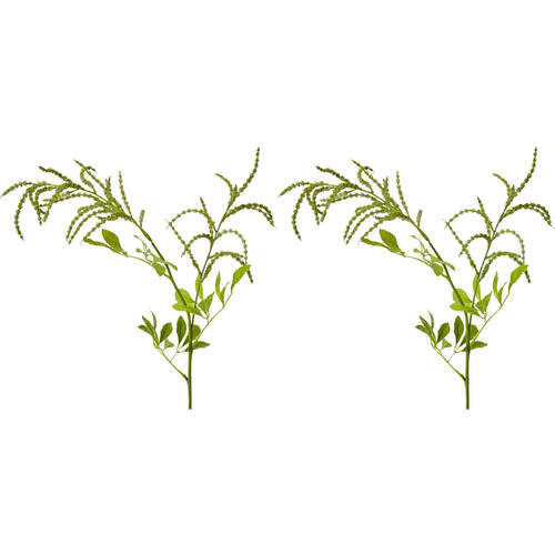 2PK E Style Astibe Spray Realistic Artificial Flower Plastic Green 69cm