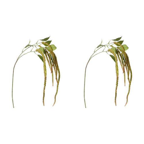 2PK E Style Amaranthus Spray Realistic Artificial Flower Green Pink 134cm