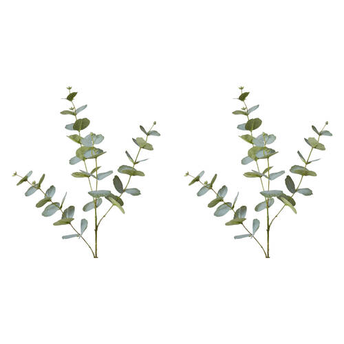 2PK E Style Eucalyptus Spray Realistic Artificial Flower Grey Green 35x35x86cm