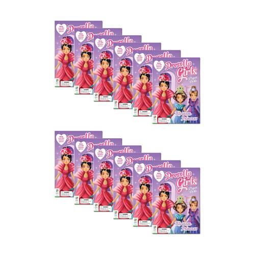 12PK Hinkler Bk Dressup Paper Dolls Book Kids Costume Fashion Doll - Assorted