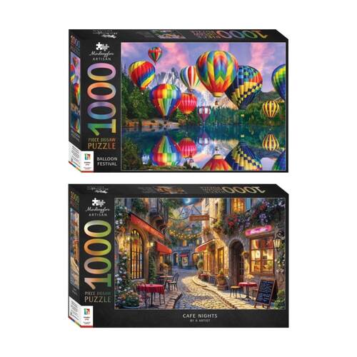 1000 pc Hinkler Mindbogglers Artisan Balloon Fest & Artisan Cafe Nights Puzzle