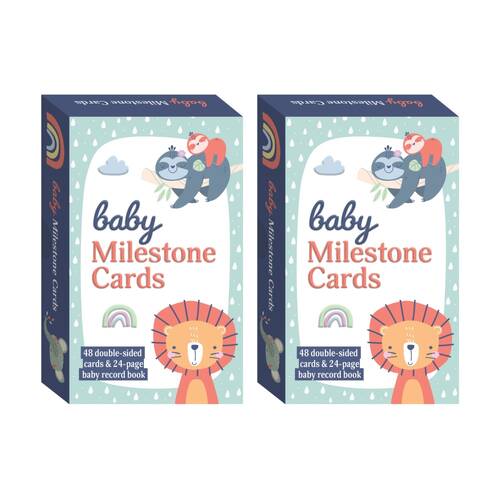 2PK Hinkler Baby Milestone Card Set Record Book Keepsakes