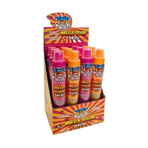 12PK TNT Bubblegum & Sherbet Spray 110ml Fruit Flavour Sour Lollies/Gummies