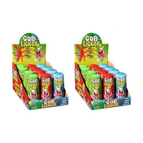 24PK Gob Licker Sour Watermelon Blueberry 60ml Fruit Flavour Gummies - Assorted