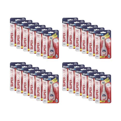 24PK GlueFix Fast-Setting Water-Resistant 60 Second Bond Super Glue Tube 15g