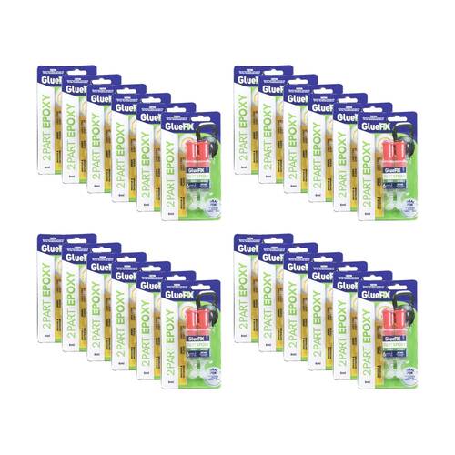 24x 2pc GlueFix Epoxy Syringe Clear Strong Bond Glue Tubes 6ml