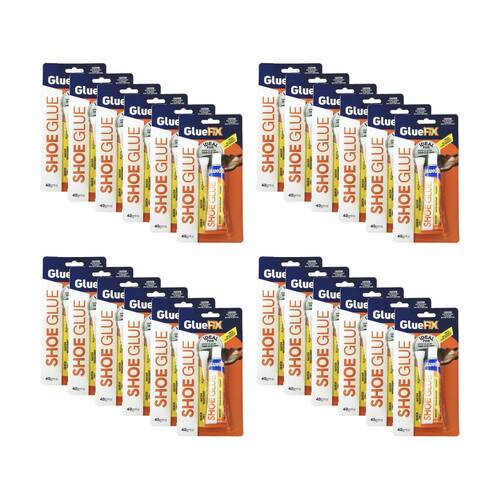 24PK GlueFix Quick Dry Water-Resistant Flexible Fine Nozzle Shoe Glue Tube 40ml