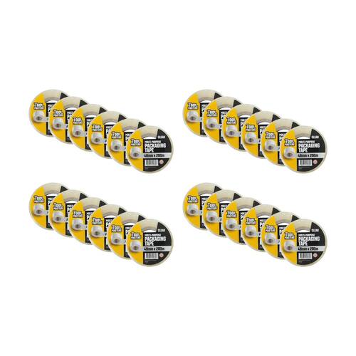 24PK Tool Masters Multi-Purpose Adhesive Packaging Tape Roll 48mm x 200m Clear