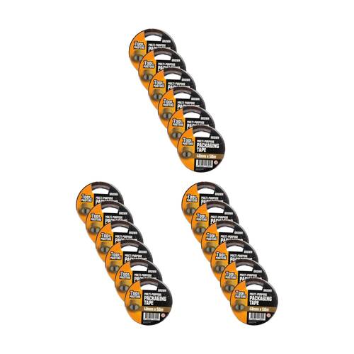 18PK Tool Masters Multi-Purpose Adhesive Packaging Tape Roll 48mm x 50m Brown