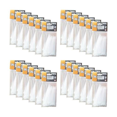 24x 100pc Tool Masters Heavy Duty Electrical Cable Ties 100m x 2.5mm Assorted