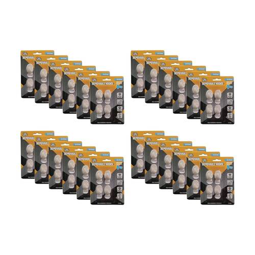 24x 4pc Tool Masters Removeable Oval Hooks Set Holds 1kg 33x23mm White