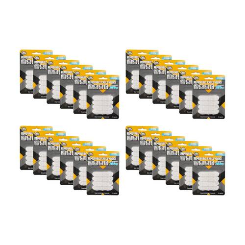 24x 12pc Tool Masters Removeable Cable Hooks Set Holds 200g 17x15mm Clear