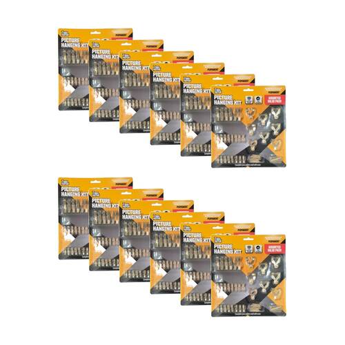 12x 30pc Tool Masters Picture Hooks Brass Heavy Duty Hanging Value Kit