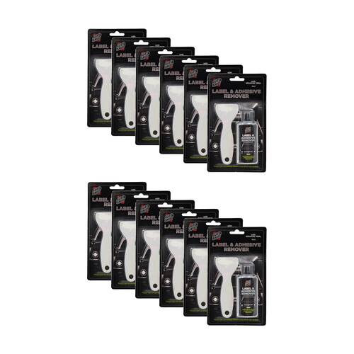12PK Auto Shift Label & Adhesive Sticker Remover Tube w/ Scraper Tool 60ml