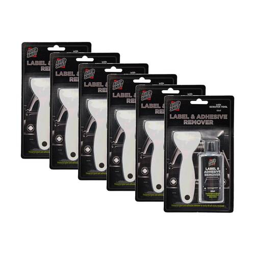6PK Auto Shift Label & Adhesive Sticker Remover Tube w/ Scraper Tool 60ml