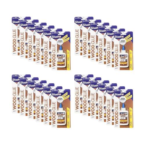 24PK GlueFix Adhesive High Strength Quick Dry Wood Glue Tube 80ml
