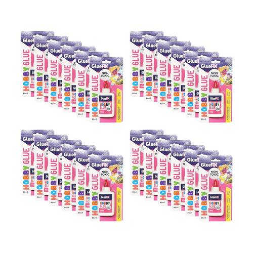24PK GlueFix Quick-Drying Non-Toxic Hobby Glue Bottle 80ml