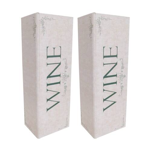 2PK LVD Decorative Timeless Wine Box Home & Living Decor 12.5x10x36cm