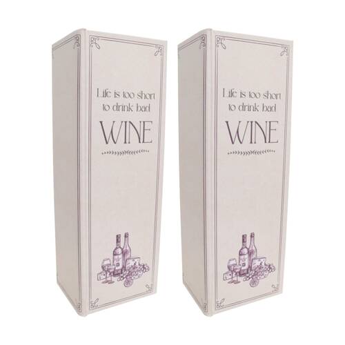 2PK LVD Decorative Bottled Up Map Wine Box Home & Living Decor 12.5x10x36cm