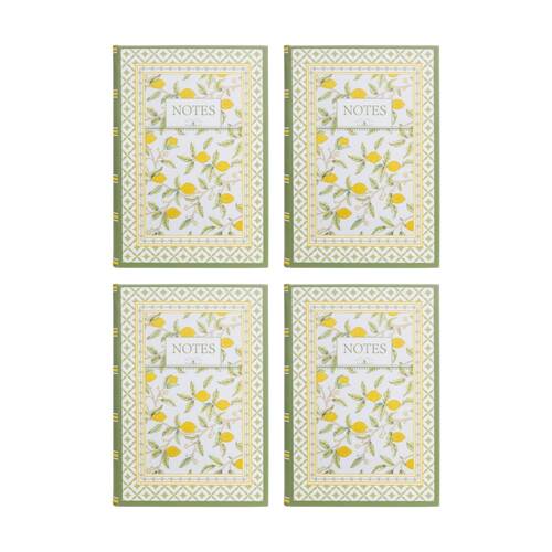 4PK LVD Textured Cover Notebook Journal W/ Medium Lemons 21.5x15x2cm