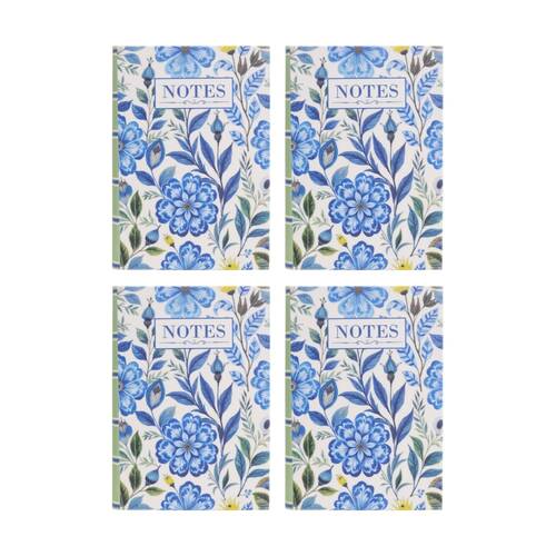 4PK LVD Textured Cover Notebook Journal W/ Medium Morris 21.5x15x2cm