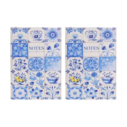 2PK LVD Textured Cover Notebook Journal W/ Medium Moroc 21.5x15x2cm