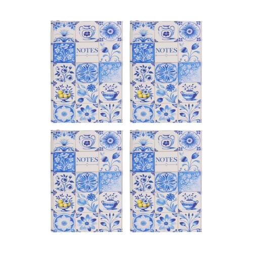 4PK LVD Textured Cover Notebook Journal W/ Medium Moroc 21.5x15x2cm