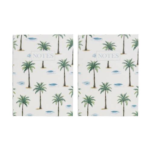 2PK LVD Textured Cover Notebook Journal W/ Large Palms 29x21.5x2cm