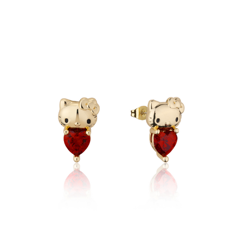 Couture Kingdom Hello Kitty January Stud Earrings Gold Plated Brass 5y+