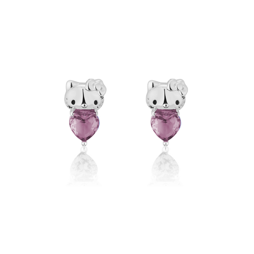 Couture Kingdom Hello Kitty June Stud Earrings Silver White Gold Plated 5y+