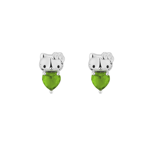 Couture Kingdom Hello Kitty August Stud Earrings Silver White Gold Plated 5y+