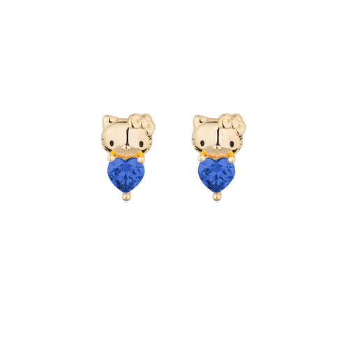 Couture Kingdom Hello Kitty September Stud Earrings Gold Plated Brass 5y+