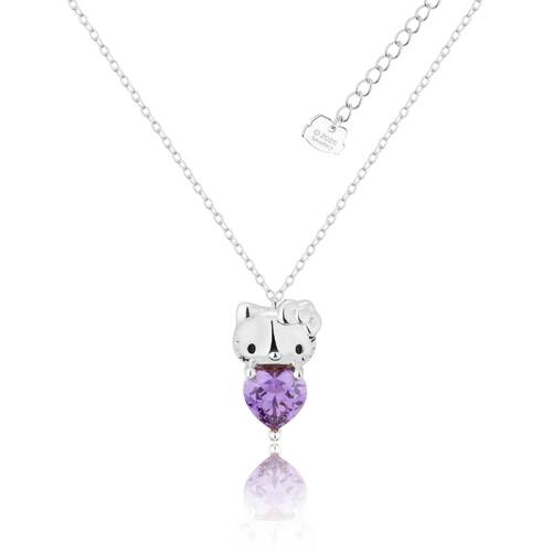 Couture Kingdom Hello Kitty February Necklace Silver White Gold Plated 5y+