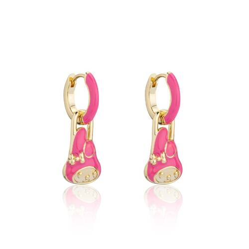 Couture Kingdom My Melody Enamel Mini Hoop Earrings Gold Plated Brass