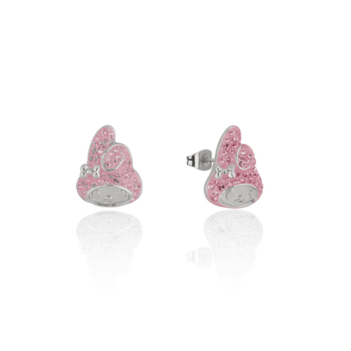Couture Kingdom My Melody Crystal Stud Earrings Silver White Gold Plated 5y+