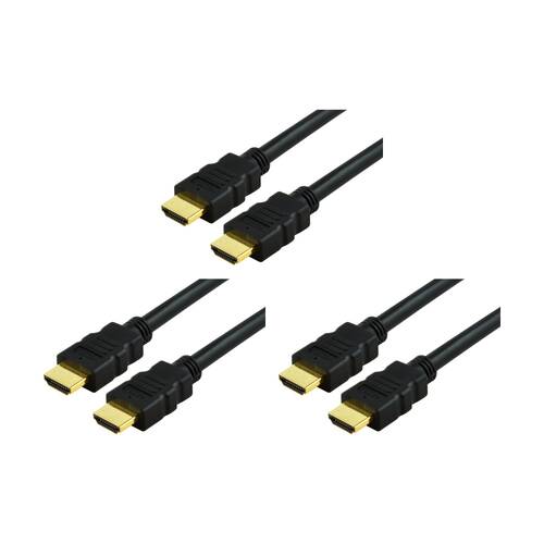 3PK Comsol Male-to-Male High Speed HDMI 4K 1080p Support Cable With Ethernet 2m