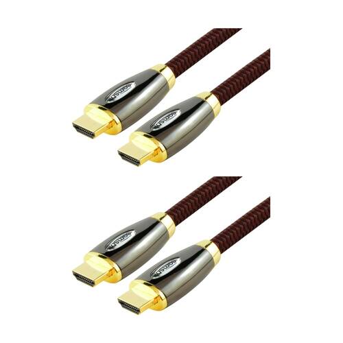 2PK Comsol Male-to-Male Premium High Speed HDMI 4K 1080p Cable With Ethernet 2m