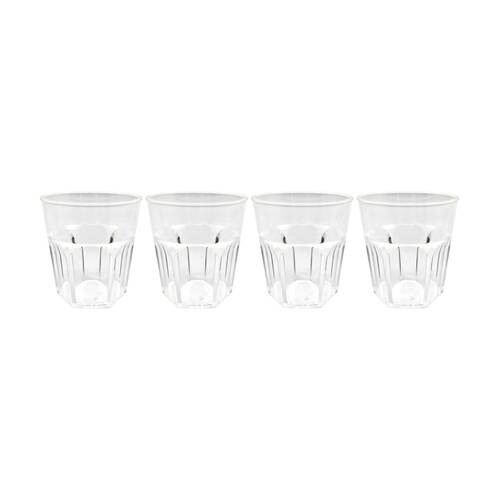 6x 4pc Partyware Reusable Drinking Tumbler Cup Set 210ml Clear