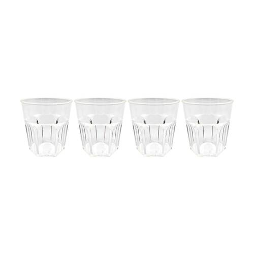 6x 4pc Partyware Reusable Drinking Tumbler Cup Set 270ml Clear