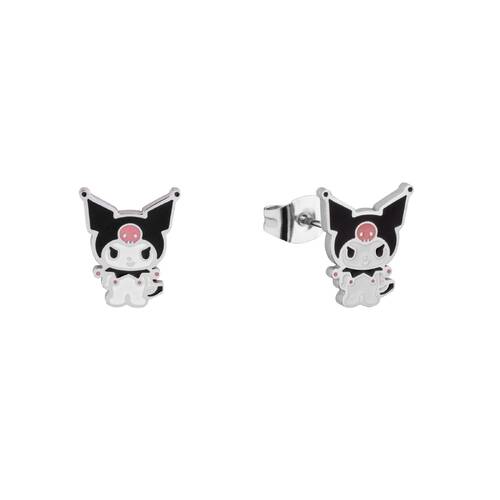 Couture Kingdom Kuromi Body Stud Earrings Silver Stainless Steel Enamel 5y+