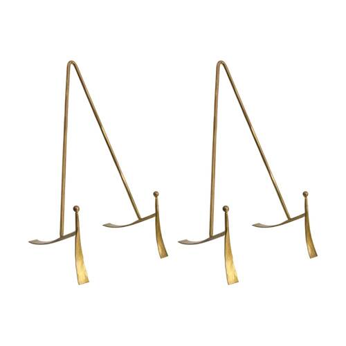 2PK LVD Large Handcrafted Metal Brass Plate Stand Accessory 26cmx14cmx3cm