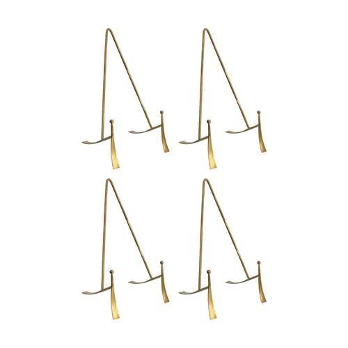 4PK LVD Large Handcrafted Metal Brass Plate Stand Accessory 26cmx14cmx3cm