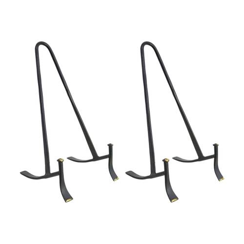 2PK LVD Large Handcrafted Black Matte Metal Plate Stand Accessory 26x14x13cm